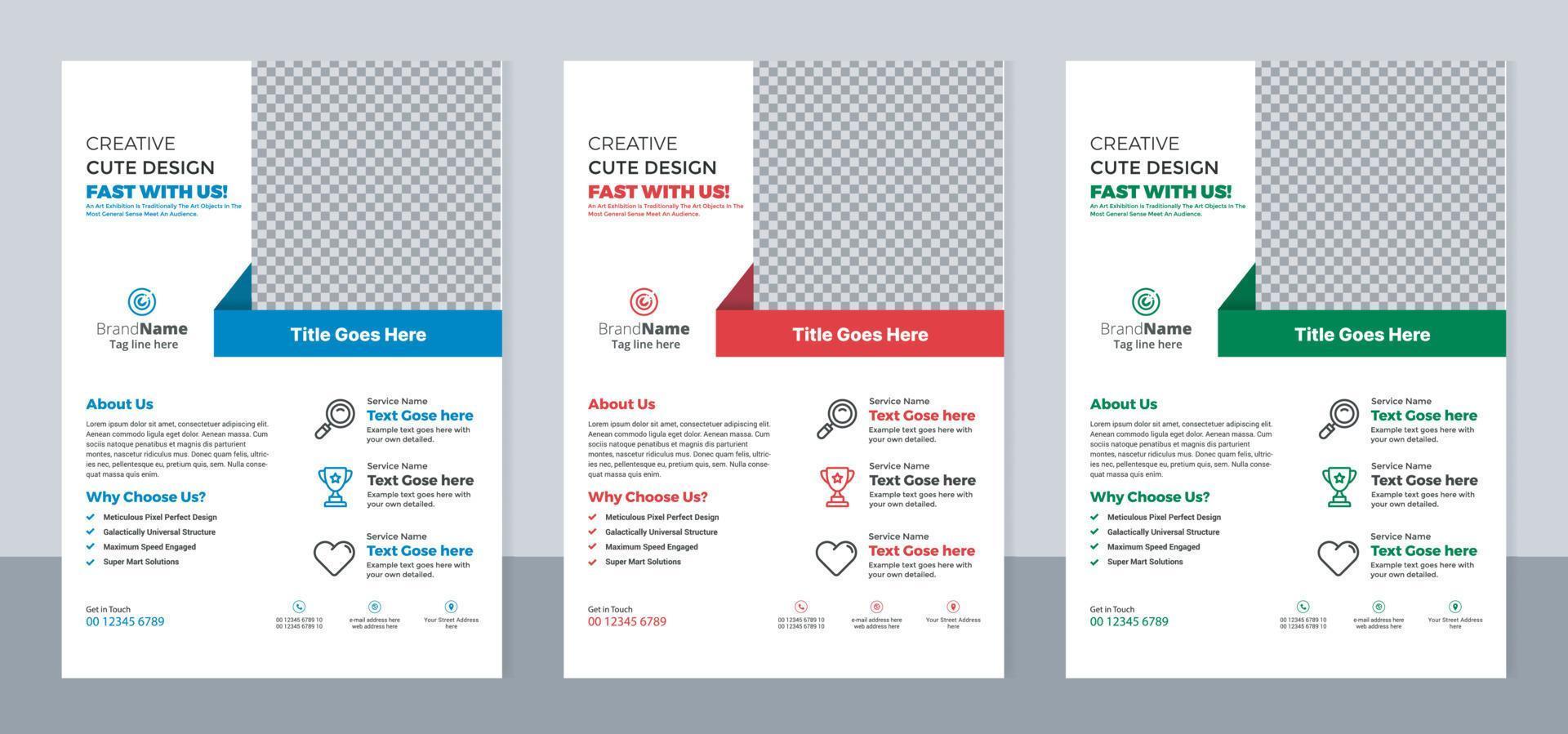 Corporate Business Pamphlet Flyer Template Design. vector