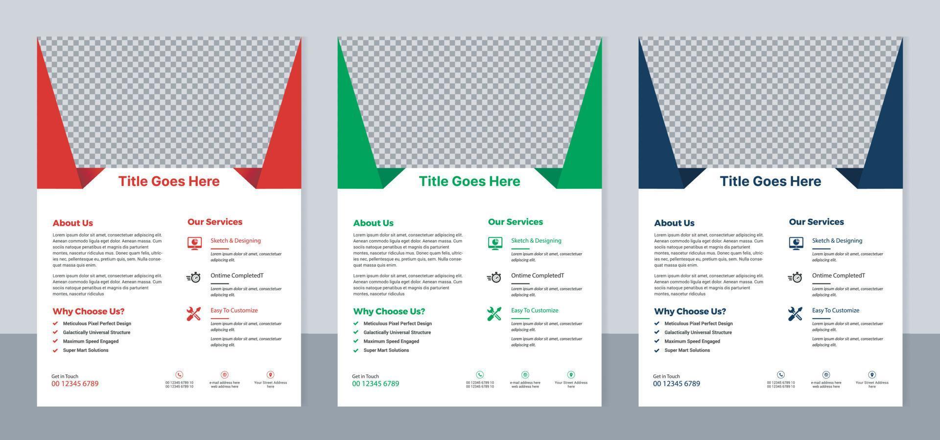 Corporate Business Pamphlet Flyer Template Design. vector