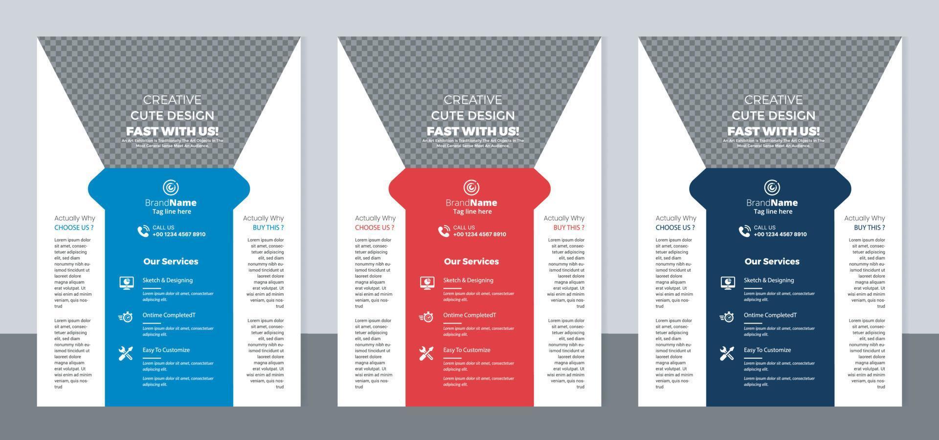 Corporate Business Pamphlet Flyer Template Design. vector