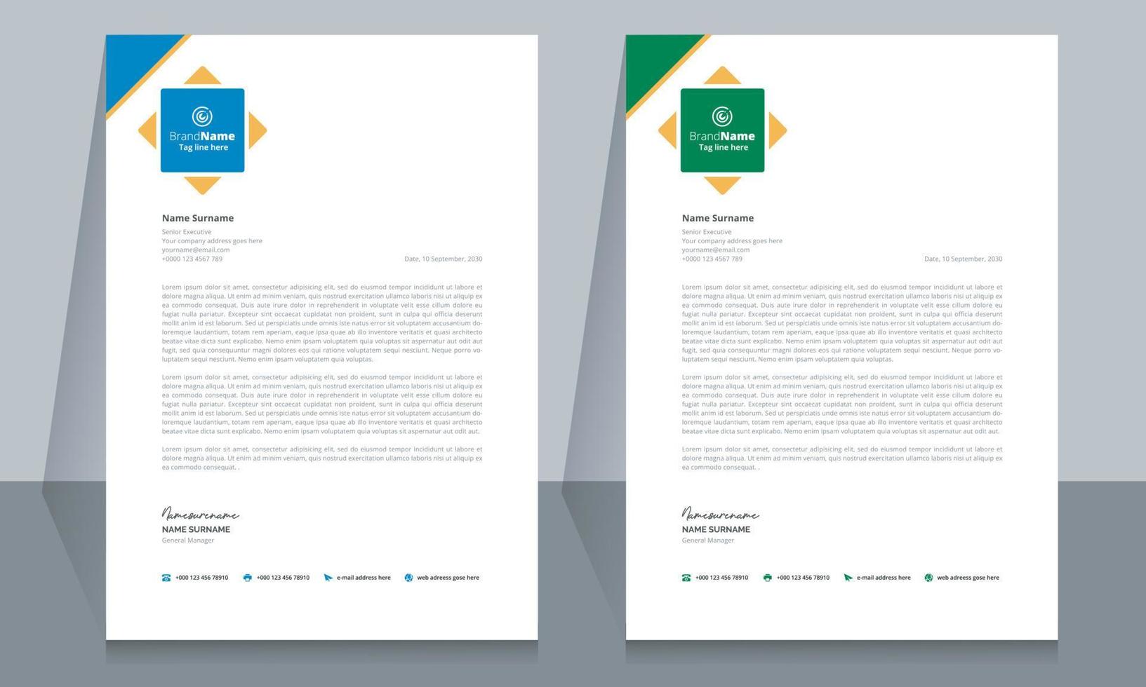 Corporate Business Letterhead Template Design. vector