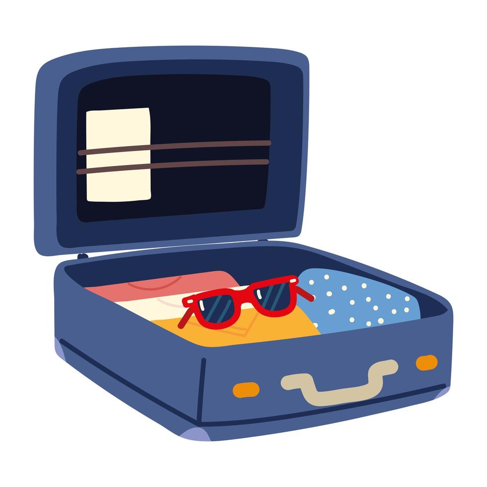 open suitcase travel vector