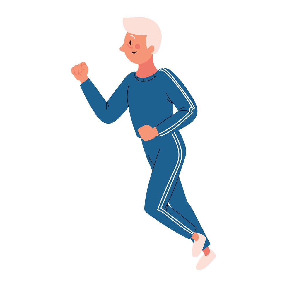 old man running vector