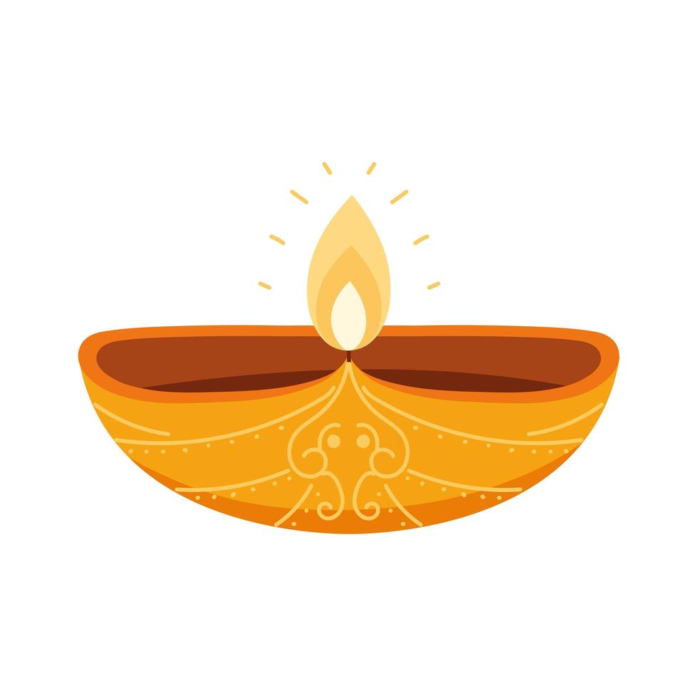 diya lamp light vector