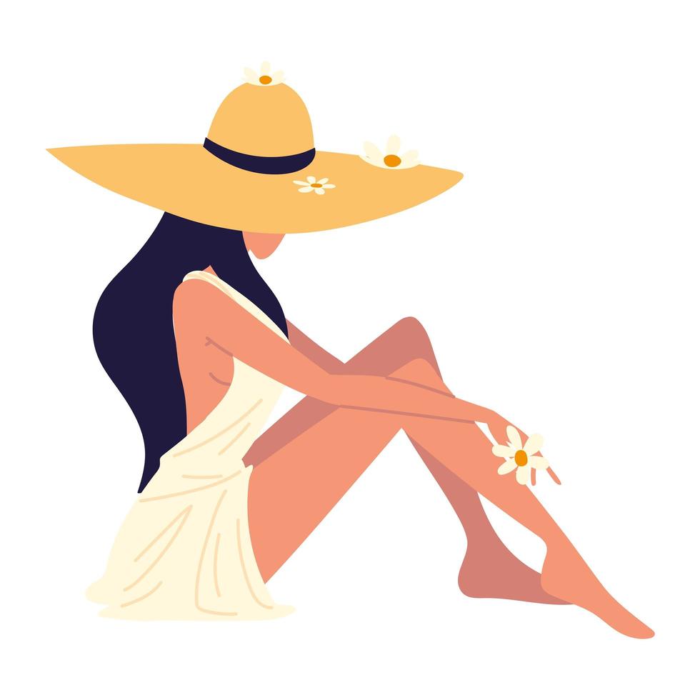 woman relaxing sitting vector