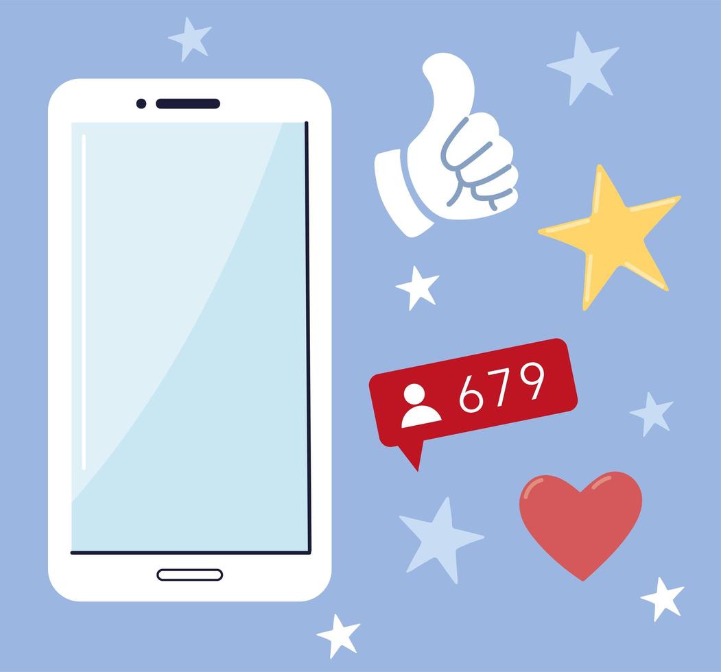 follow us phone like vector