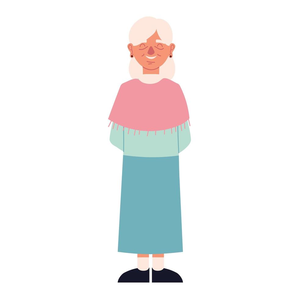 cartoon grandmother standing vector