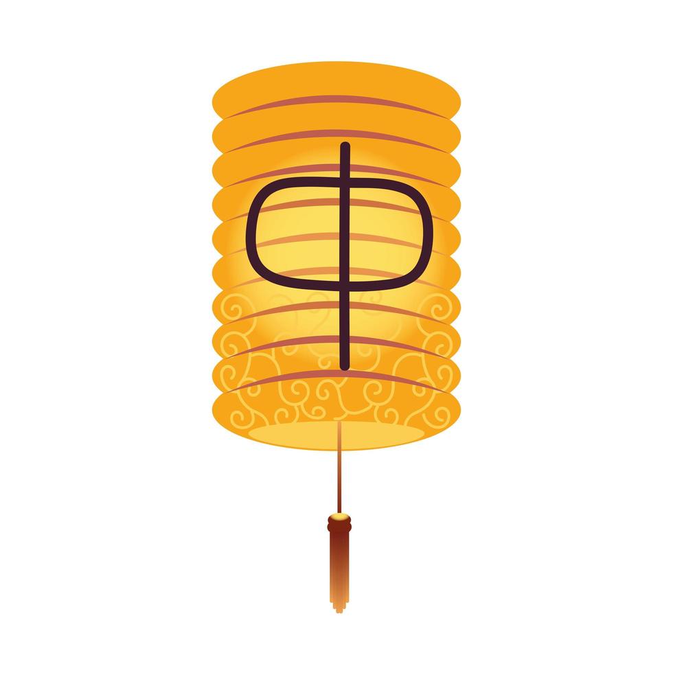 yellow chinese lantern vector