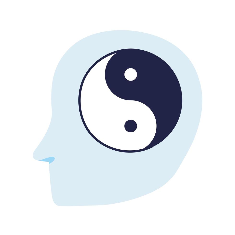 yin yang in head vector