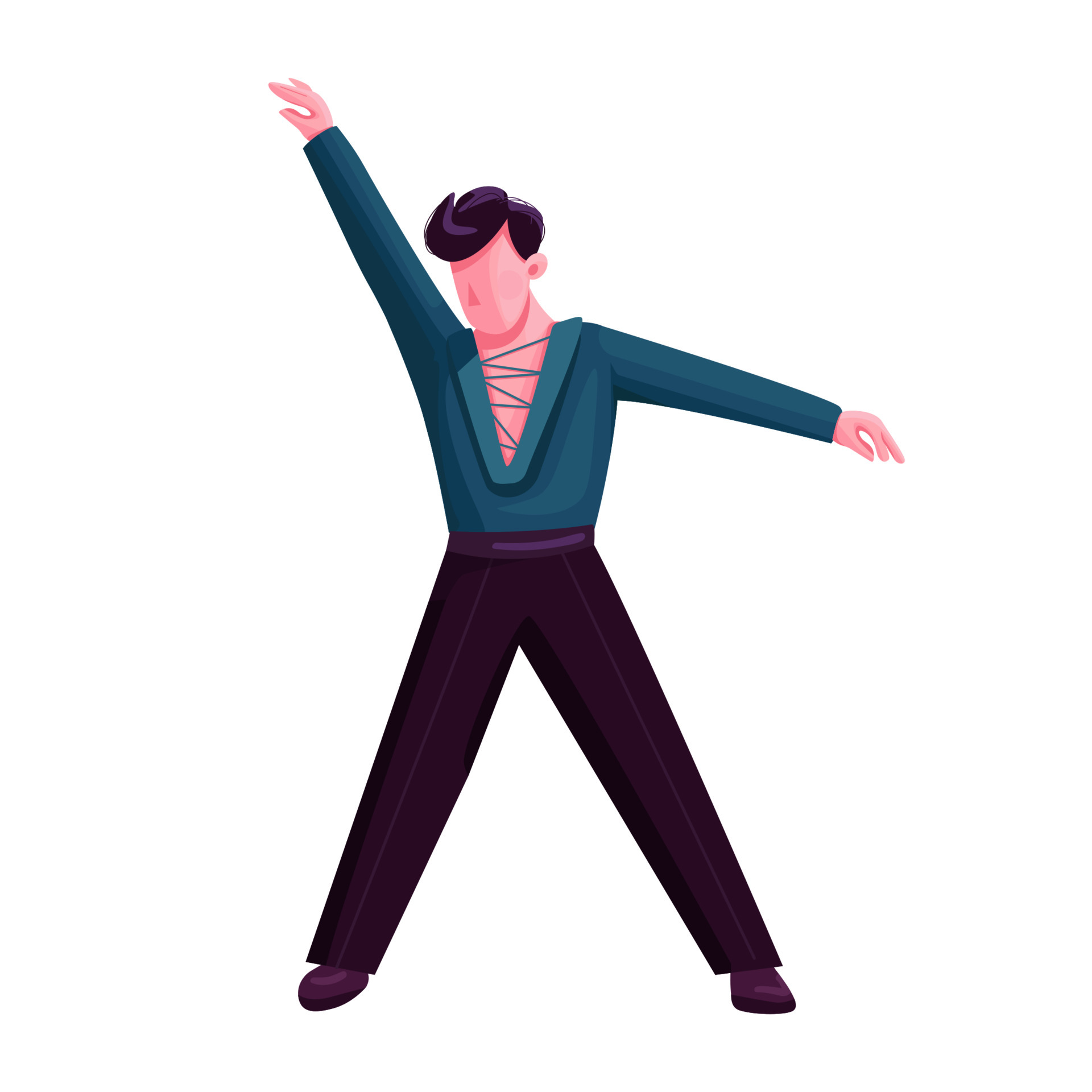 Ballroom male dancer flat color vector faceless character. Latino dance  solo performer. Stylish man at retro disco party isolated cartoon  illustration for web graphic design and animation 4057270 Vector Art at  Vecteezy