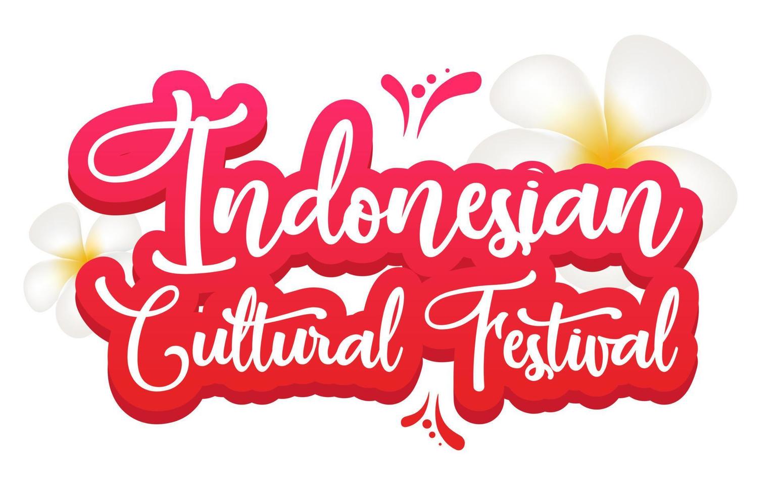 Indonesian cultural festival flat poster vector template. Galungan and kuningan. Banner, brochure page, leaflet design layout with text. Sticker with calligraphic lettering and plumeria