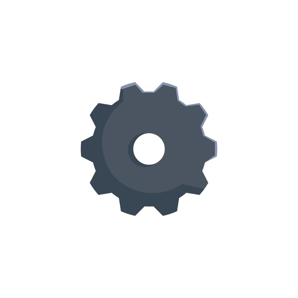 gear setting wheel cog icon white background vector
