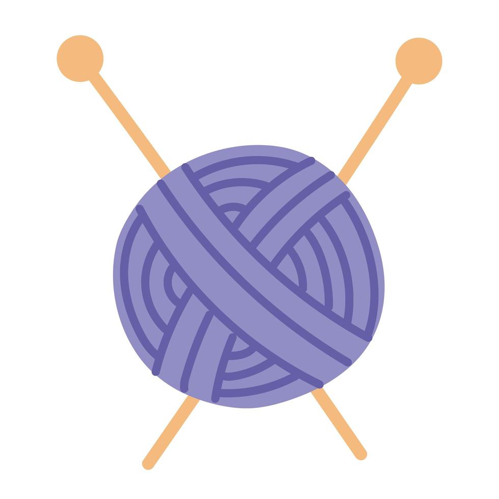 ball of wool and needles vector