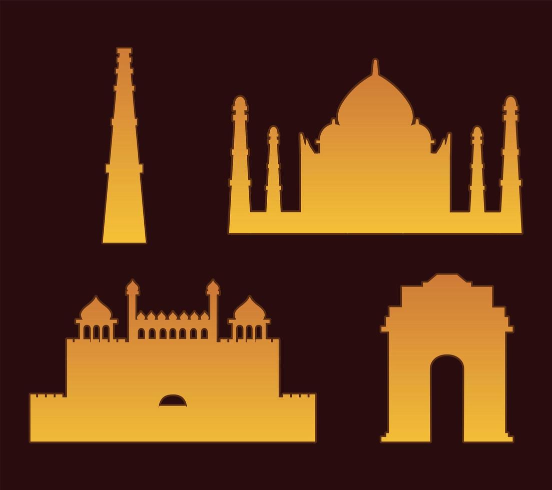india monuments famous vector