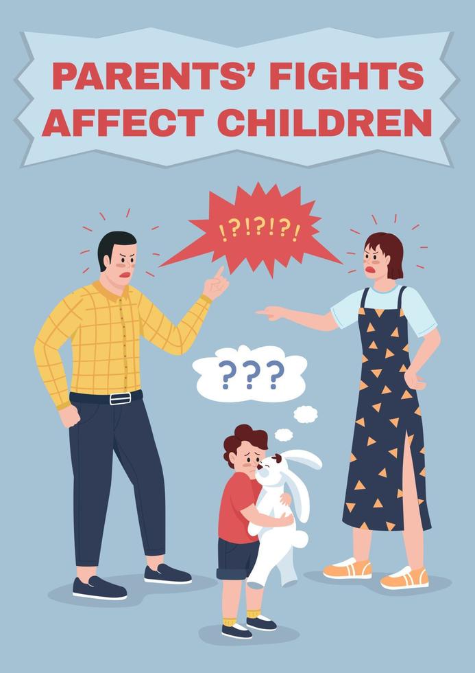 Family argument poster flat vector template