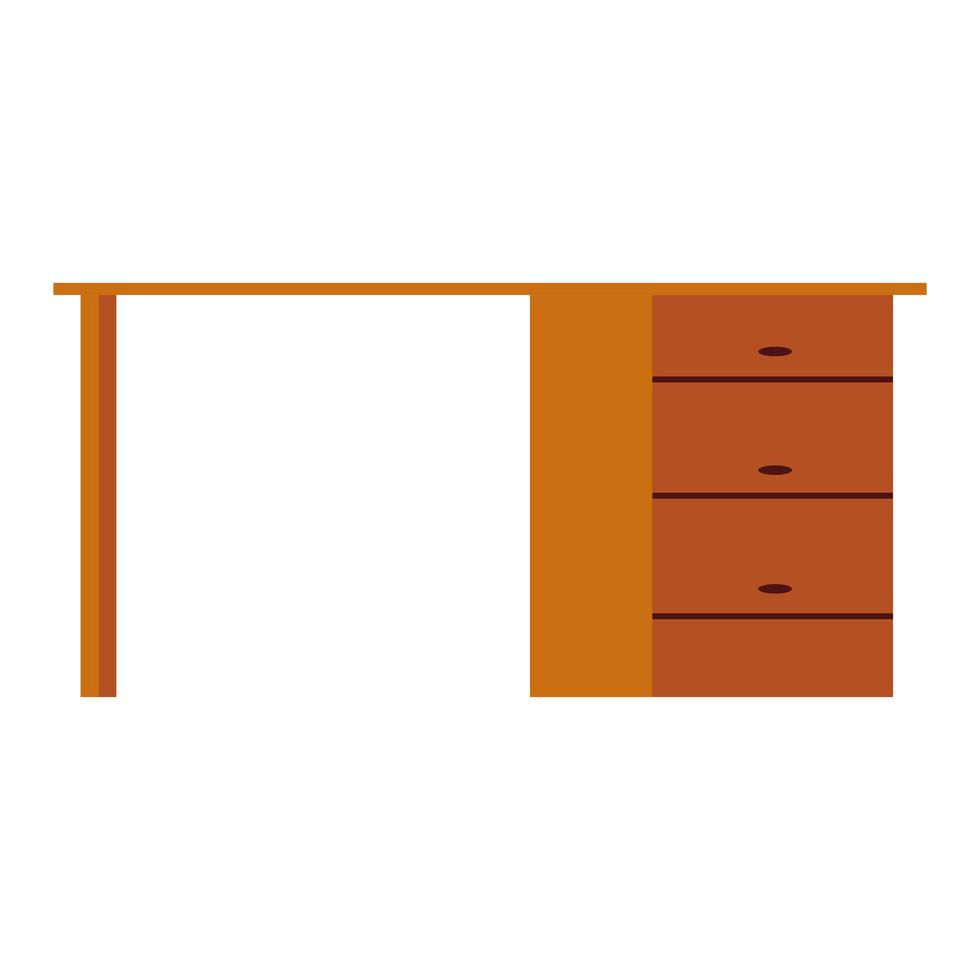 office desk with drawers vector