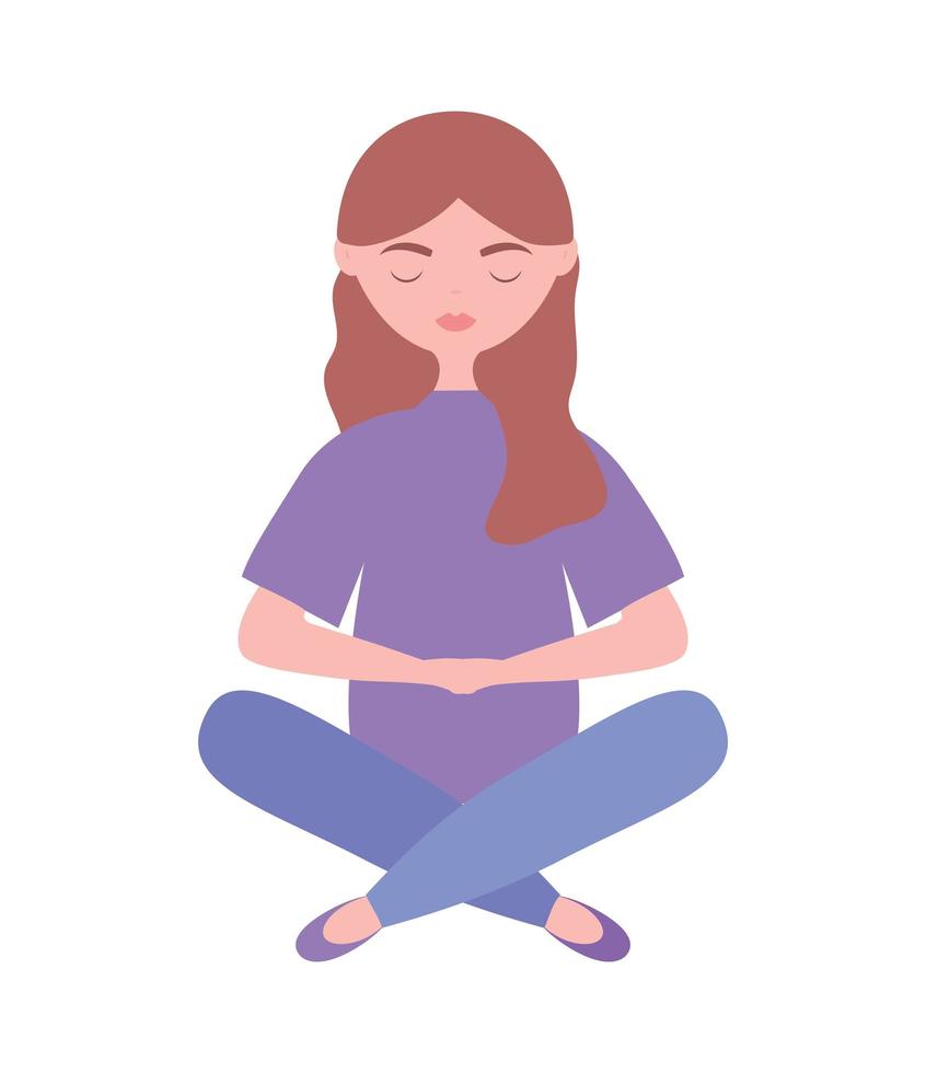 serene woman illustration vector