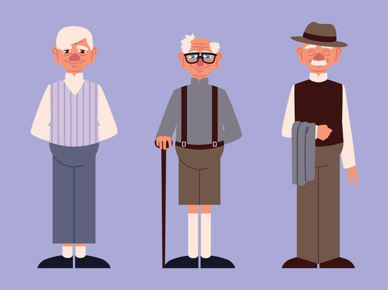 set of grandfathers vector