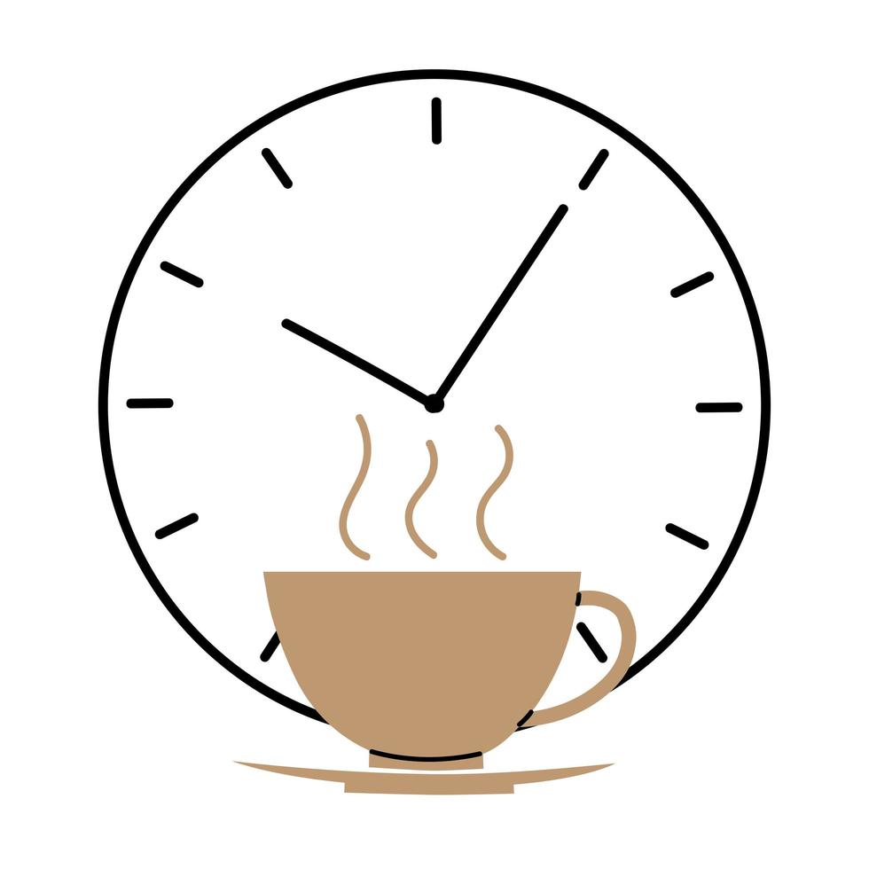 cup of coffee and clock vector