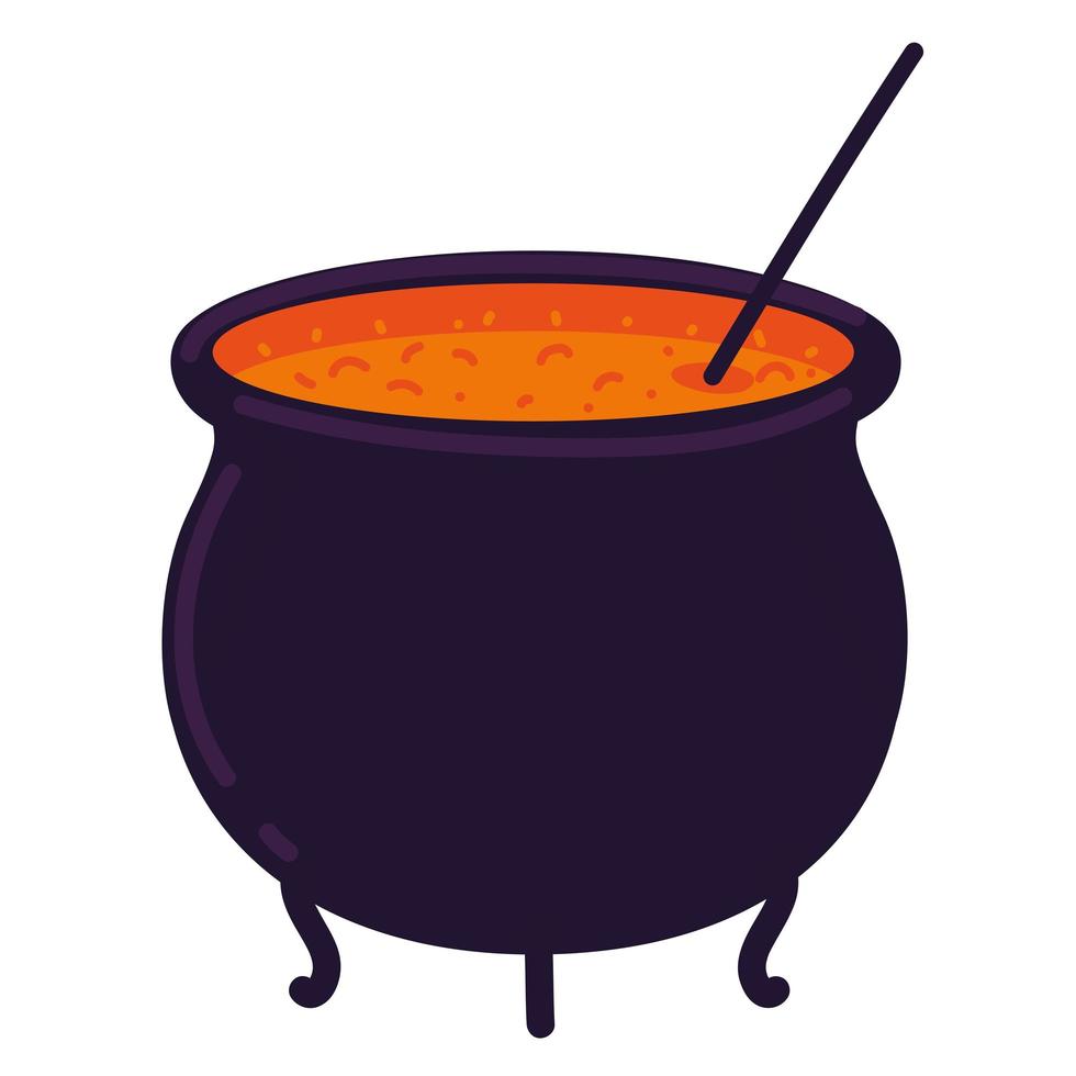 witch cauldron with potion vector