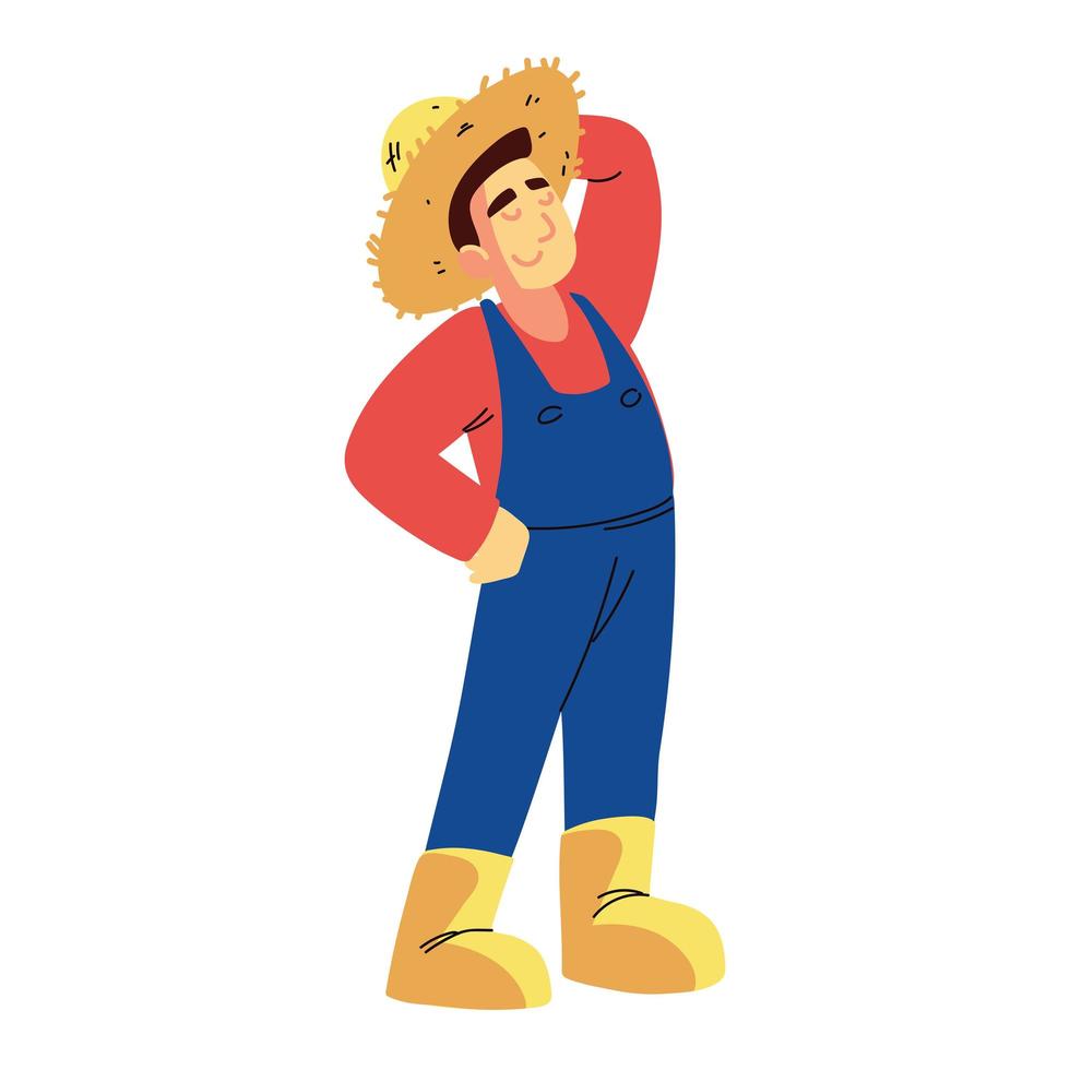 farmer with hat vector