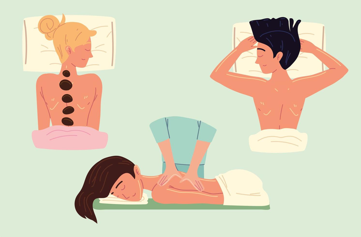 masajes spa mujeres vector