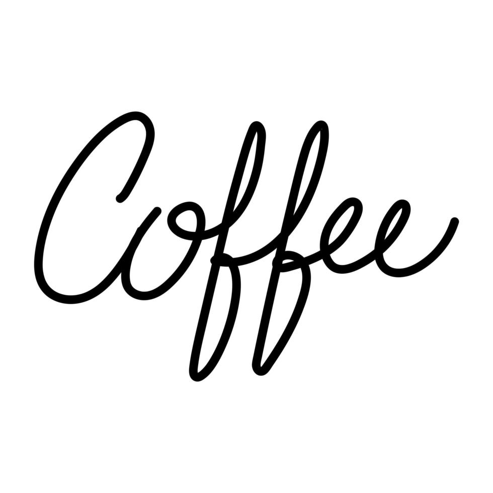 coffee text handmade vector