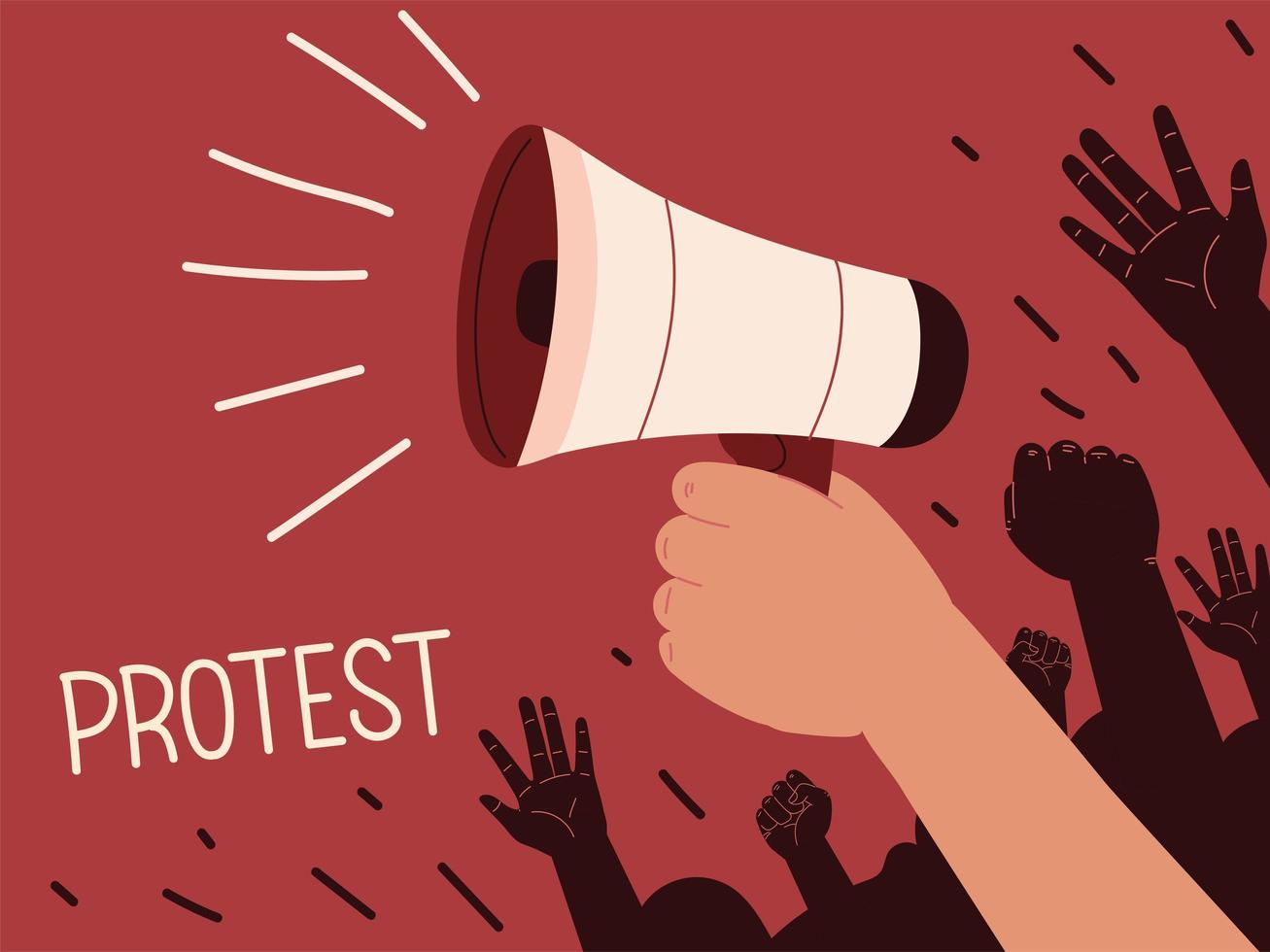 protest megaphone in hand vector