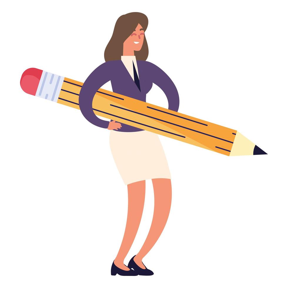 business woman with a pen vector