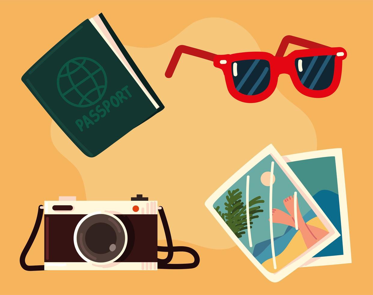 travel leisure icons vector