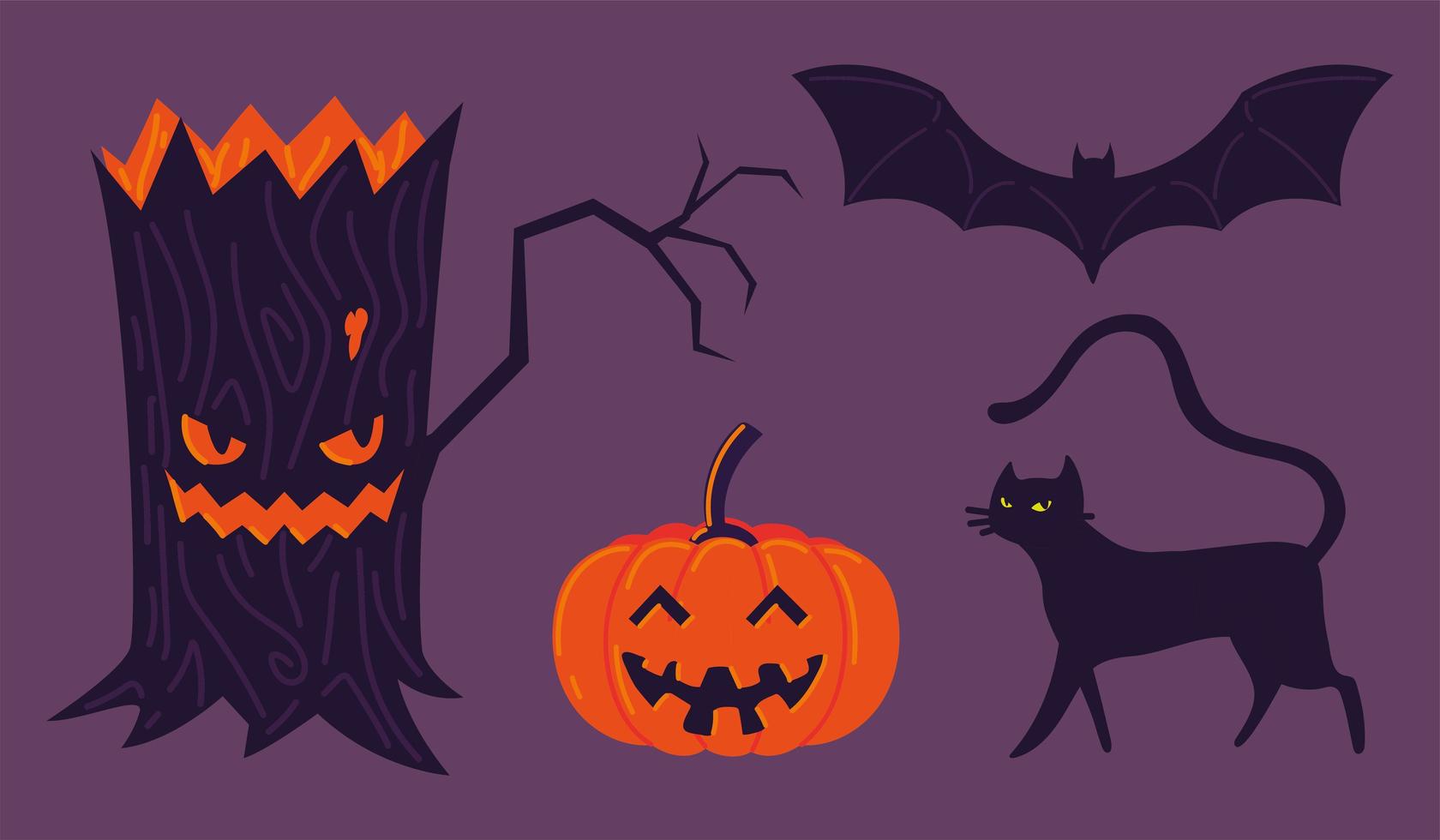 halloween icon set vector