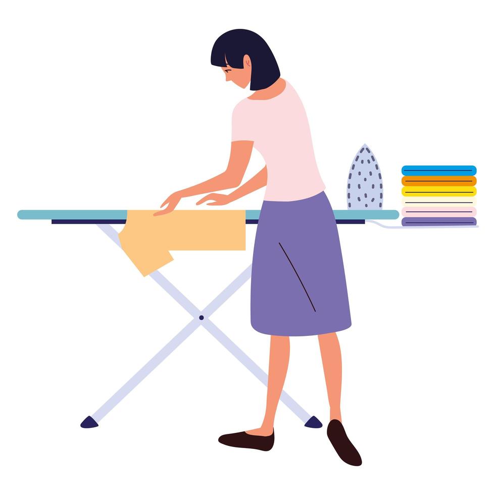woman ironing clothes 4058293 Vector Art at Vecteezy