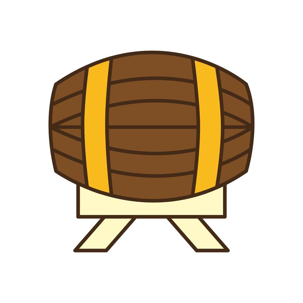 beer barrel line and fill style icon vector design