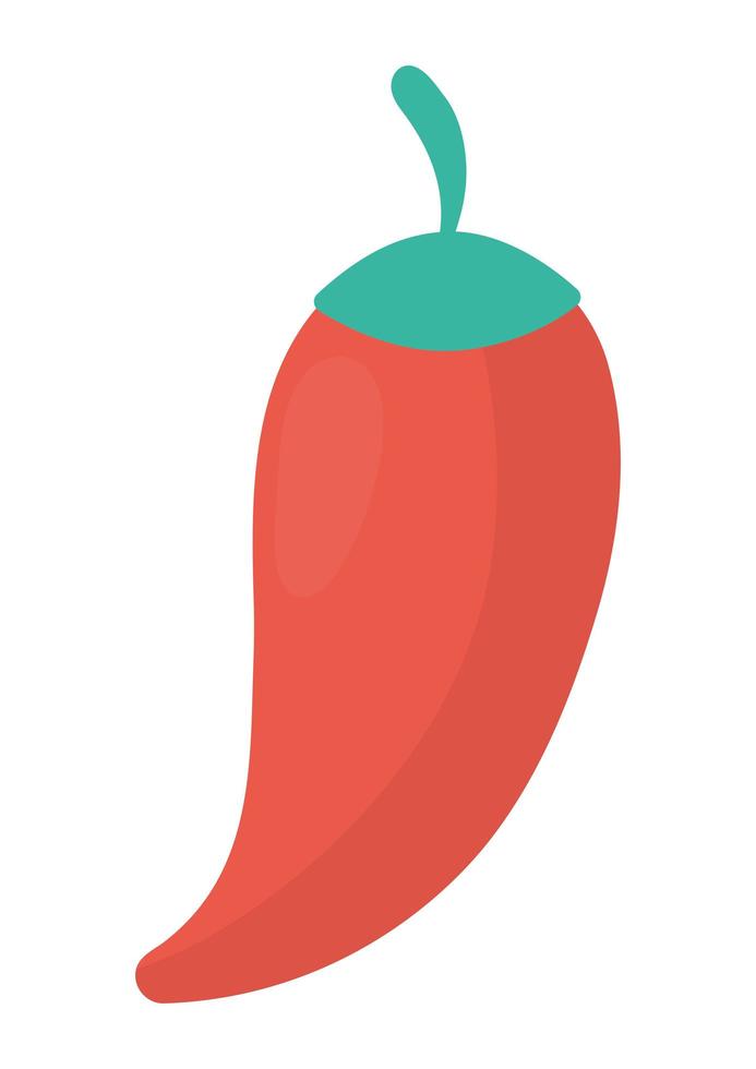 Ají de icono de color rojo sobre fondo blanco. vector