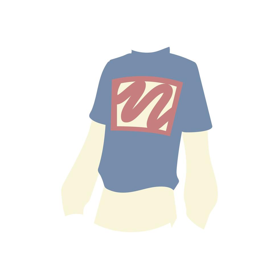 Camiseta de moda y diseño de iconos aislados de moda vector