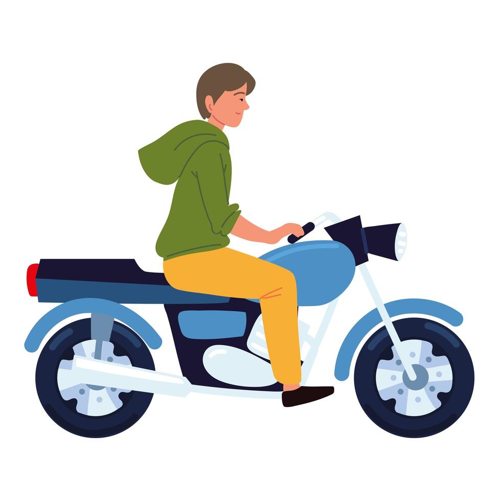 man riding a motorcycle vector