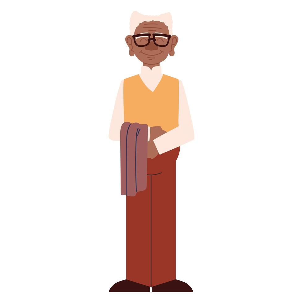 abuelo afroamericano vector