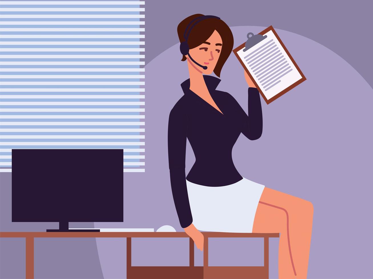 personal assistant working vector
