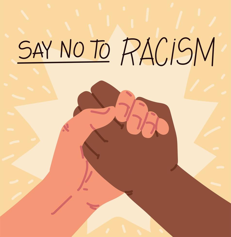 say no to racism, poster vector