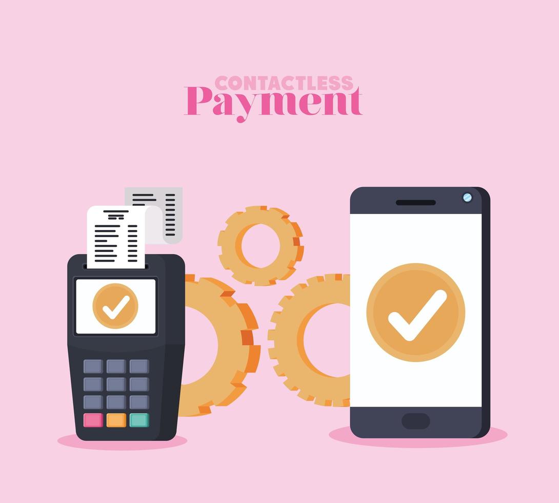 contactless payment poster vector
