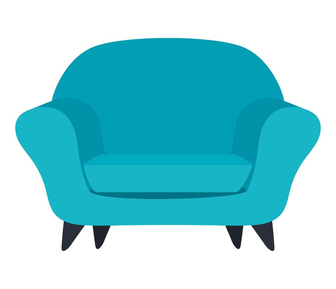 diseño de vector de silla azul aislado