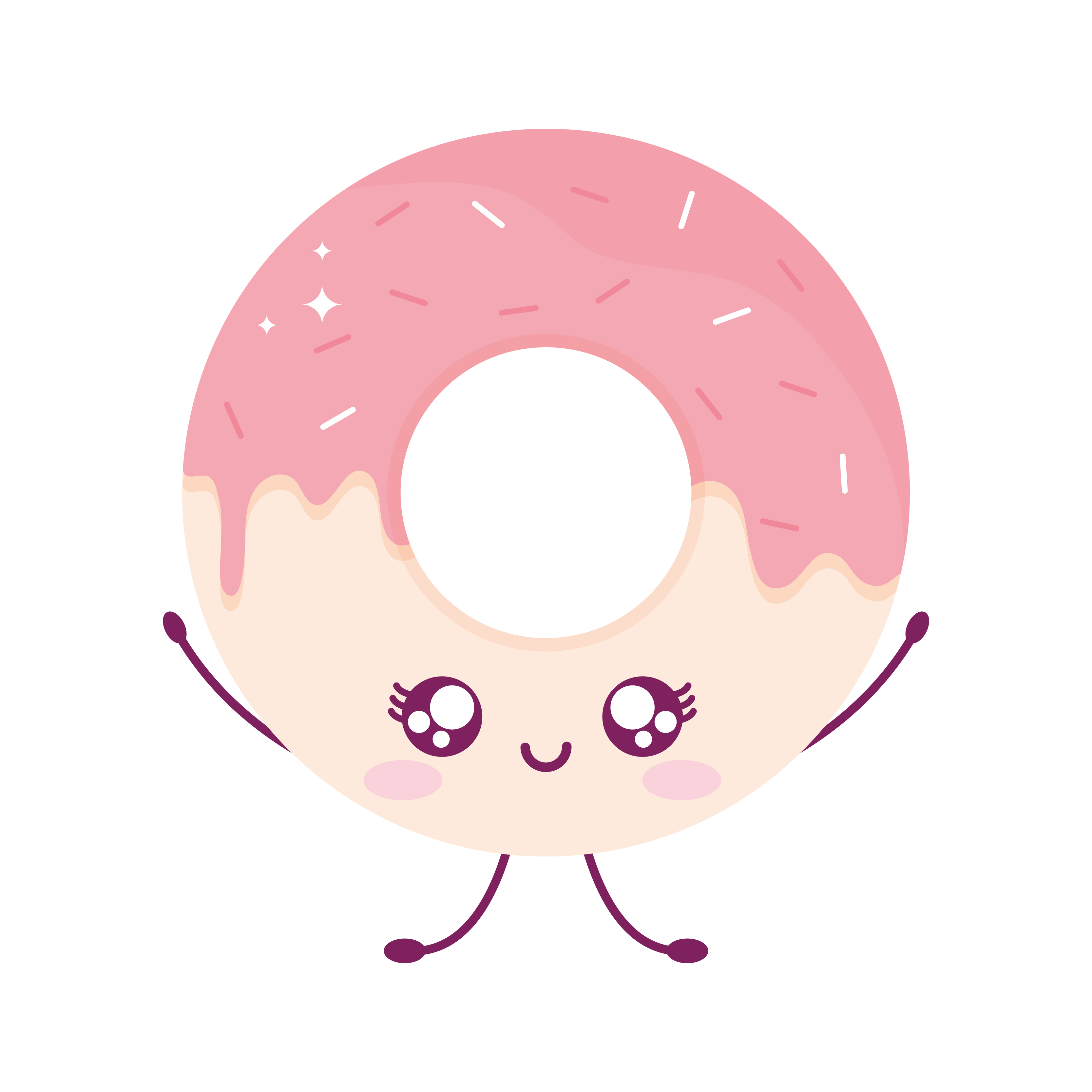 donut of pink color kawaii food style 4058731 Vector Art at Vecteezy
