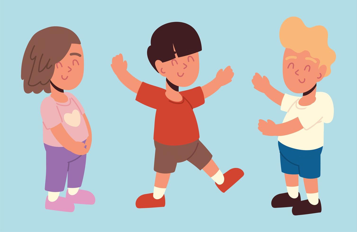 conjunto de niños felices vector