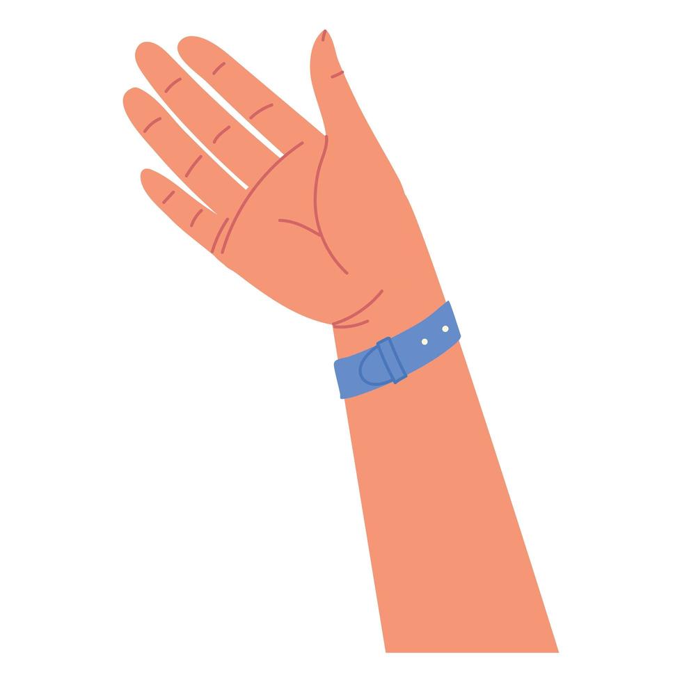 raised hand with watch vector