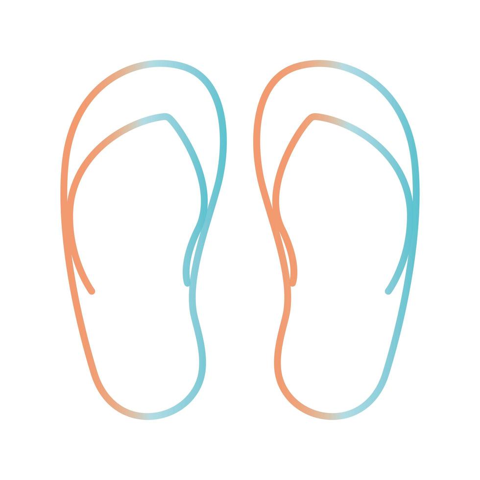 sandals gradient style icon vector design