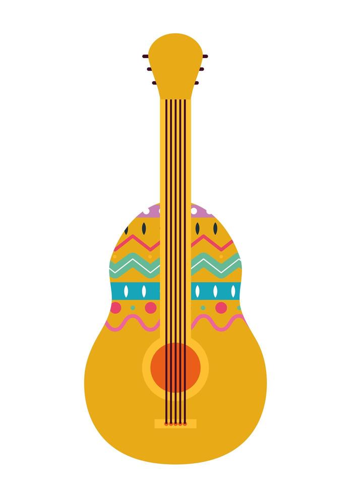 Isolated mexican guitar vector design