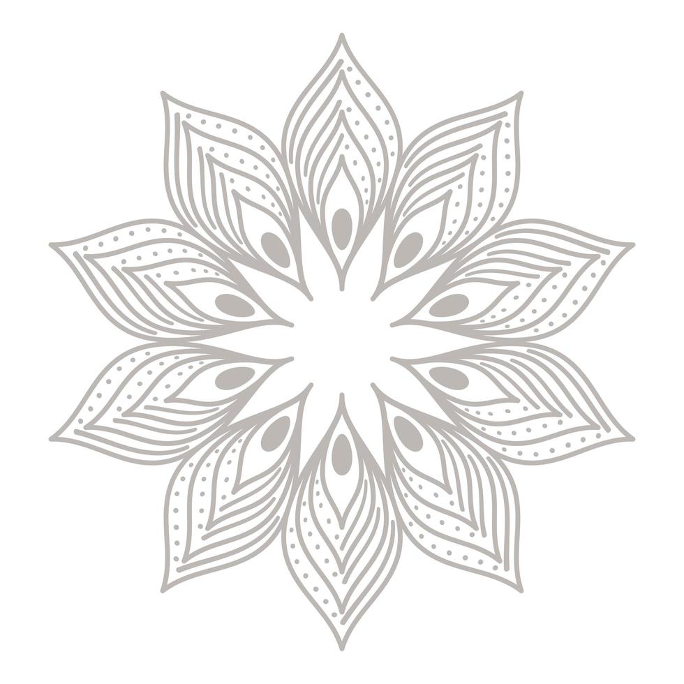silver flower shaped decorative ornament vector design