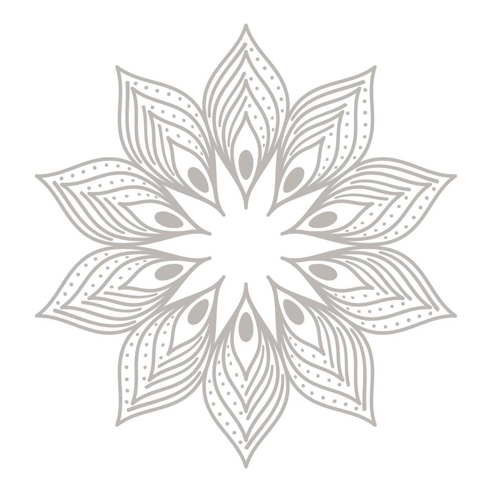 silver flower shaped decorative ornament vector design