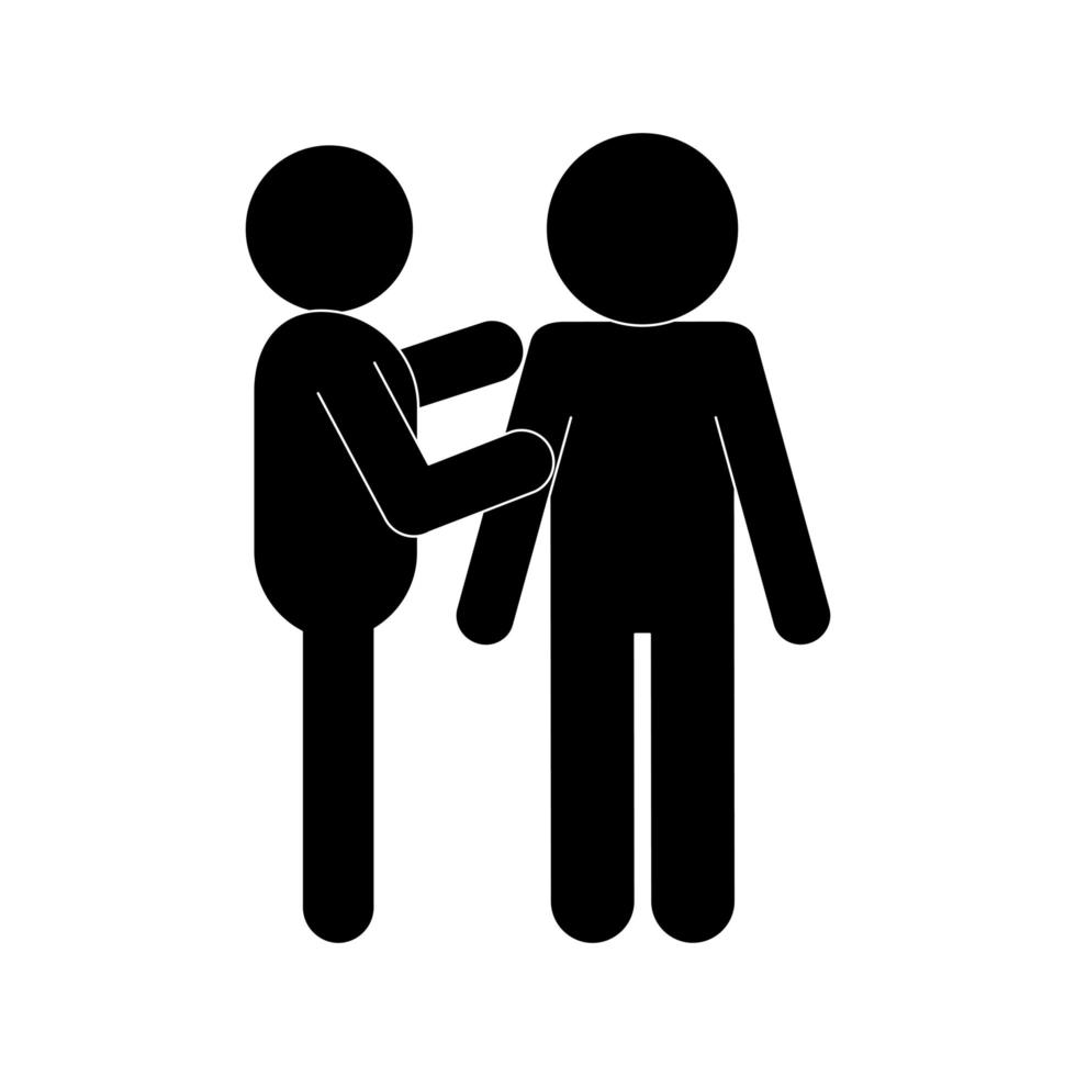 man helping other silhouette style icon vector design