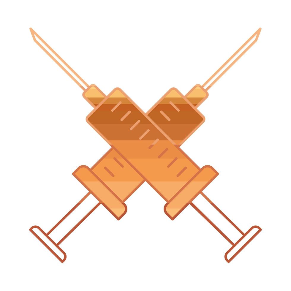 syringes on cross vector