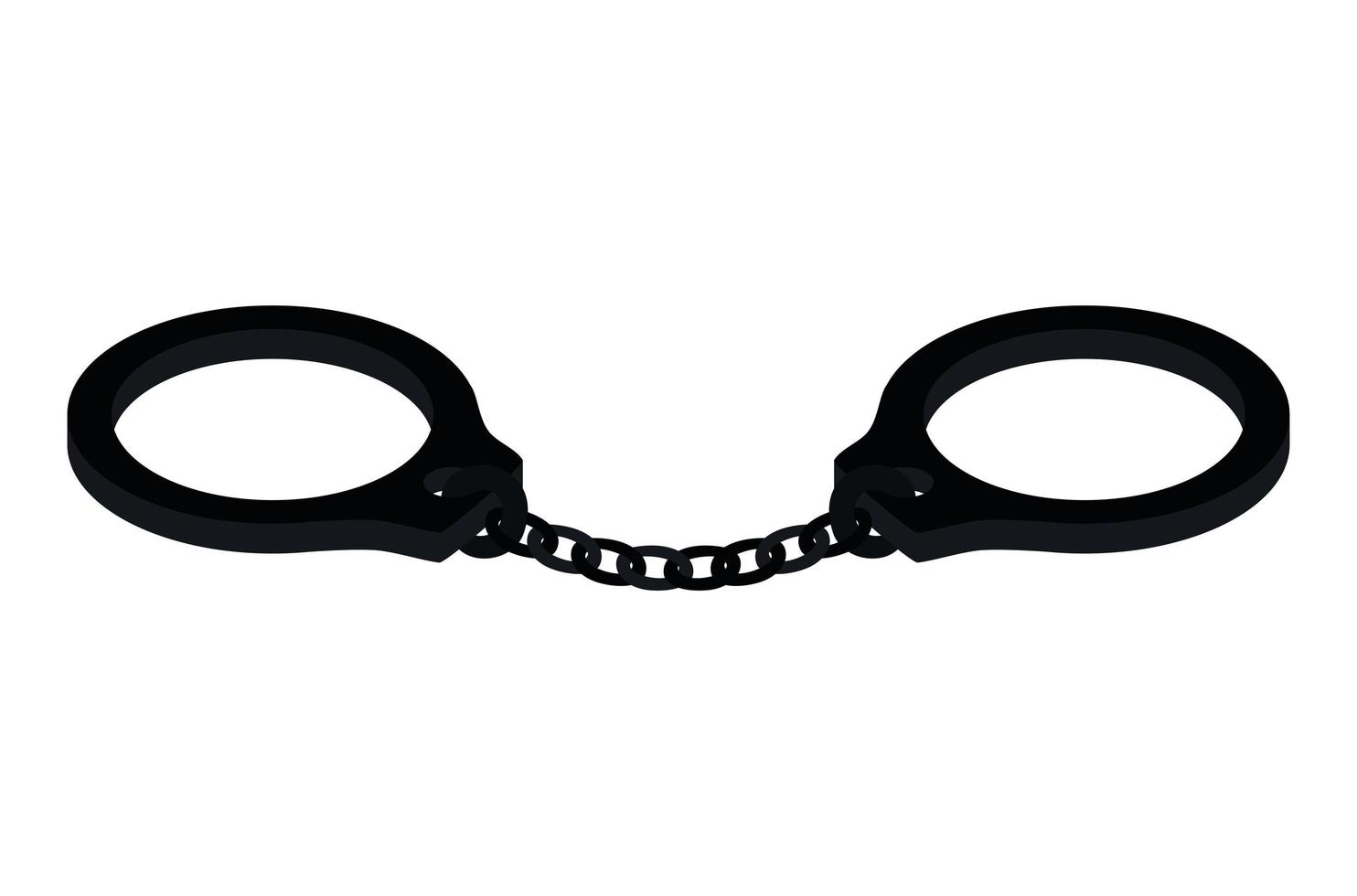 silhouette of one handcuff of black color vector